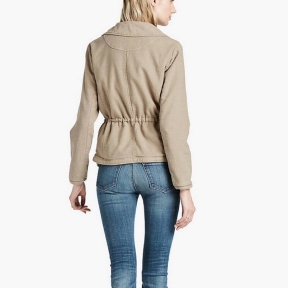 Lucky Brand Woven Jacket XS Shawl Tie Waist Tan Minimalist lightweight cotton - Picture 16 of 16